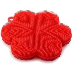 Norpro Silicone Dish Scrubbing Sponge / Vegetable Scrubber Brush - Red Flower Shaped -Cleaning Supply Store GUEST 011908ed 9e7f 4bce b227 49c9b4d3d23c