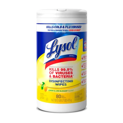 Lysol Lemon And Lime Blossom Disinfecting Wipes- 80ct 13 Lysol Lemon And Lime Blossom Disinfecting Wipes- 80ct - Image 11