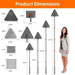 JANSNO 2-in-1 Baseboard Cleaner Mop With Extendable Handle, Squeegee And 8 Reusable Chenille Flannel Pads, 360° Rotatable -Cleaning Supply Store GUEST 0ba966db 4a12 49d2 bdd2 a95d068d1a89