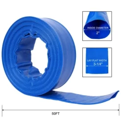 NAYSAYE Cleaning Tool Pool Backwash Hose 2 Inch 50FT Reinforced PVC Discharge Hose For Filter Pump, Blue, 11.4"*10.60"*4.30"