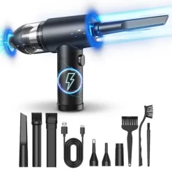 HOM Air Duster & Mini Vacuum Cleaner Kit - 7 Attachments, For Computer, Car, & Electronics - Cordless Compressed Air Spray & Dust Vacuum Combo -Cleaning Supply Store GUEST 11760858 8620 4036 b589 7160639f0d5d
