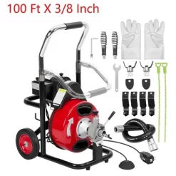 100 Ft X 3/8 Inch Drain Cleaner Machine Electric Drain Auger Auto Feed With Kits 17 100 Ft X 3/8 Inch Drain Cleaner Machine Electric Drain Auger Auto Feed With Kits -Cleaning Supply Store GUEST 11aa0c9f b4e6 4e4d 91c4 4f81054d3108