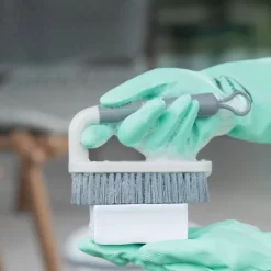 OU Scrub Brush With Ergonomic Handle, All Purpose Heavy Duty Cleaning Scrubber For Bathroom & Kitchen With Nonslip Handle, Scraper Edge & Hanging Loop -Cleaning Supply Store GUEST 140b4d99 e096 4b2a 9b03 2ec908fb8bd1