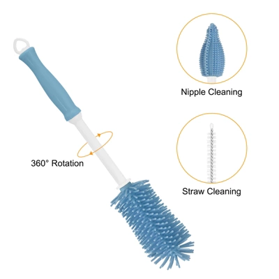 Unique Bargains 360 Rotation Straight Handle Silcone Bottle Cleaning Brush 1 Set 4 Unique Bargains 360 Rotation Straight Handle Silcone Bottle Cleaning Brush 1 Set - Image 2