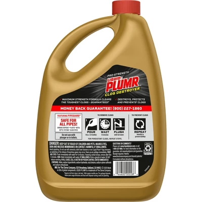 Liquid-Plumr Pro-Strength Full Clog Destroyer Plus PipeGuard - 80 Fl Oz 13 Liquid-Plumr Pro-Strength Full Clog Destroyer Plus PipeGuard - 80 Fl Oz - Image 12