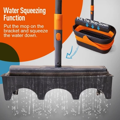 JANSNO Sponge Mop Kit And Collapsible Bucket For Floor Cleaning 9 JANSNO Sponge Mop Kit And Collapsible Bucket For Floor Cleaning - Image 7