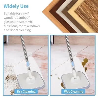 Racxily Spin Mop And Bucket With Wringer Set Flat Floor Mop With Clean And Dirty Water Separate System 2 Replaceable Reusable Washable 9 Racxily Spin Mop And Bucket With Wringer Set Flat Floor Mop With Clean And Dirty Water Separate System 2 Replaceable Reusable Washable - Image 7