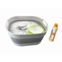SAMMART Collapsible Tub 10L - Portable/Space Saving Plastic Tub, Grey -Cleaning Supply Store GUEST 1c541207 570d 48d9 b316 7a0691303036