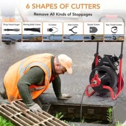 Drain Cleaner Machine, Electric Drain Auger Professional For 1 To 4 Inch Pipes, With 6 Cutters, Glove, Drain Auger Cleaner -Cleaning Supply Store GUEST 22b121ad 1d75 4bdc b54e c5bb09b5a261