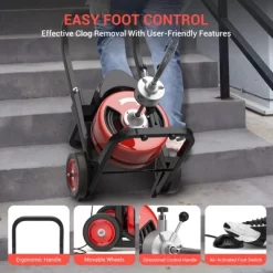 Drain Cleaning Machine 75Ft 1/2 Inch Cable, Sewer Snake Machine Auto Feed, Drain Auger With 4 Cutters & Air-activated Foot Switch For 2" To 4" Pipes 12 Drain Cleaning Machine 75Ft 1/2 Inch Cable, Sewer Snake Machine Auto Feed, Drain Auger With 4 Cutters & Air-activated Foot Switch For 2" To 4" Pipes -Cleaning Supply Store GUEST 23178d4f a0d9 445f bf08 6a46fda57d51