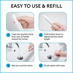 Juvale 12 Pack Pumice Stone For Cleaning Toilet, Ovens, Grills, Sinks And Tiles, Scouring Stick With Adjustable Handle -Cleaning Supply Store GUEST 23a78701 95f8 4d17 97e4 cb1962b0da8c