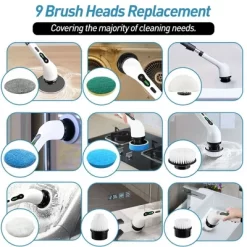 JANSNO Electric Rotating Cleaning Brush With 9 Replaceable Heads, Adjustable Extended Handle, Floor & Multi-Surface 12 JANSNO Electric Rotating Cleaning Brush With 9 Replaceable Heads, Adjustable Extended Handle, Floor & Multi-Surface -Cleaning Supply Store GUEST 259495a2 5280 427f 9710 5b6ecf2dd6fb