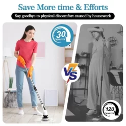 JANSNO Electric Rotating Cleaning Brush With 9 Replaceable Heads, Adjustable Extended Handle, Floor & Multi-Surface 16 JANSNO Electric Rotating Cleaning Brush With 9 Replaceable Heads, Adjustable Extended Handle, Floor & Multi-Surface -Cleaning Supply Store GUEST 26cc857a 1191 4878 9434 9c6e75751ae9