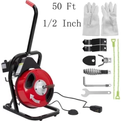 50 Ft X 1/2 Inch Drain Cleaner Machine Electric Drain Auger Auto Feed With Kits -Cleaning Supply Store GUEST 271677d7 3f89 42a8 b51d 94bb19f46608