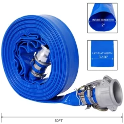 NAYSAYE Cleaning Tool Pool Backwash Hose Reinforced PVC Water Discharge Hose For Outdoor Cleaning , Blue, 13.2"*10.90"*4.20"