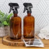 Cornucopia Brands 16oz Amber Glass Spray Bottles, 2pk; 3-Setting Sprayer Tops