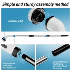 JANSNO Electric Rotating Cleaning Brush With 9 Replaceable Heads, Adjustable Extended Handle, Floor & Multi-Surface 15 JANSNO Electric Rotating Cleaning Brush With 9 Replaceable Heads, Adjustable Extended Handle, Floor & Multi-Surface -Cleaning Supply Store GUEST 2c922d2b bccf 42bc b7e5 3a09393285d3