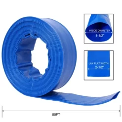 NAYSAYE Cleaning Tool Pool Backwash Hose 1.5 Inch 50FT Reinforced PVC Discharge Hose For Filter Pump, Blue, 11.8"*11.20"*3.30"