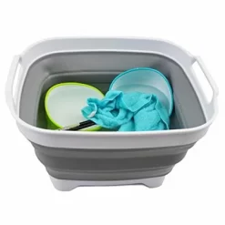 SAMMART 7.5L (2 Gallons) Collapsible Dishpan With Draining Plug -Cleaning Supply Store GUEST 329aa6d0 bff8 4603 b649 d3e84e9ad465