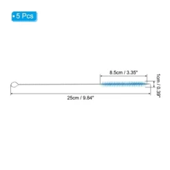 Unique Bargains Nylon Flexible Bendable Long Reusable Drinking Straw 5 Pcs