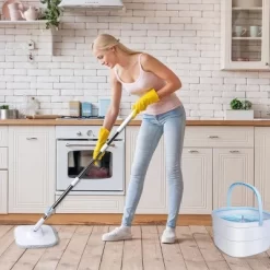 Racxily Spin Mop And Bucket W/ Wringer Set Flat Floor Mop With Clean & Dirty Water Separate System 2 Replaceable Reusable Washable Microfiber Mop Pads -Cleaning Supply Store GUEST 34d6c881 c5cc 4470 aa84 de246871a392