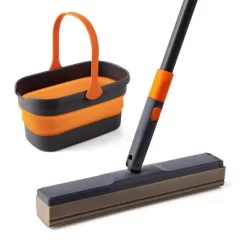 NAYSAYE Cleaning Tool Sponge Mop Kit With Collapsible Bucket For Hands Free Floor Cleaning, Black And Orange, 17.32"*9.76"*4.53" -Cleaning Supply Store GUEST 35c6e3ec 08d4 41ea 8684 76d389895300