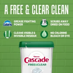 Dawn Cascade Free & Clear Action Pacs Dishwasher Detergent Tablets - Lemon Essence -Cleaning Supply Store GUEST 35fa15ef 2a72 477f 9c96 38f2b8ff9f08