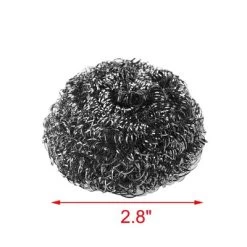 Unique Bargains Kitchen Stainless Steel Wire Scouring Pad Scrubber 2.8" Dia 2 Pcs