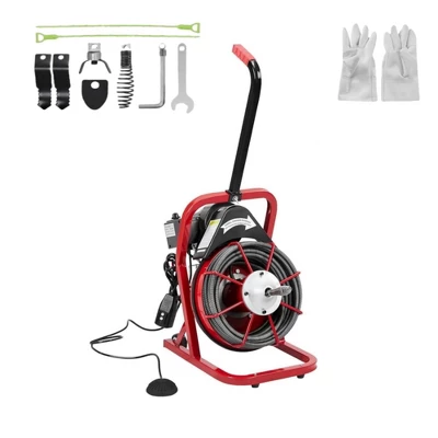 Acekool Electric Drain Cleaner Auger With Auto Feed, Pneumatic Foot Switch, 4 Interchangeable Cutters For 1" To 4" Pipes 7 Acekool Electric Drain Cleaner Auger With Auto Feed, Pneumatic Foot Switch, 4 Interchangeable Cutters For 1" To 4" Pipes - Image 5