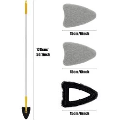 Racxily Tub Tile Scrubber Brush, 2 In 1 Cleaning Brush Pole Stiff Bristles Scouring Pads For Cleaning Bathroom Kitchen Toilet Wall Tub Tile