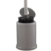 Bath Bliss Toilet Brush With Closing Lid Gray: Polypropylene & Metal, 15.4" Height, Bathroom Cleaning Accessory