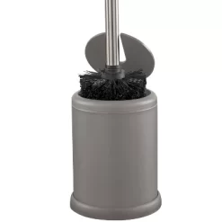 Bath Bliss Toilet Brush With Closing Lid Gray: Polypropylene & Metal, 15.4" Height, Bathroom Cleaning Accessory