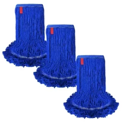 Bison Life Heavy Duty Loop End Wet Mop Head Replacement Refills, 5" Headband, Blue - 3 Pack -Cleaning Supply Store GUEST 3e7e00bc b0a8 4f74 bd3c 11109e864424