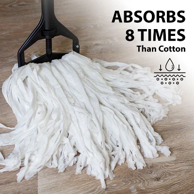 Bison Life 6oz Non-Woven Disposable Cut End Mop Head Refills For Wet Floor Cleaning, White, 6 Pack 3 Bison Life 6oz Non-Woven Disposable Cut End Mop Head Refills For Wet Floor Cleaning, White, 6 Pack