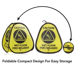 Dryser 3-Pack 16" Pop-up Caution Wet Floor Signs - Yellow 4-Sided English/Spanish Warnings -Cleaning Supply Store GUEST 400b7191 e812 4e07 86f0 4b87ddd5b808