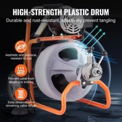 VEVOR Drain Cleaner Machine 75FT X 3/8 Inch, Auto Feed Sewer Snake Drain Auger On Wheels, Portable Drain Cleaning Machine, Gray 13 VEVOR Drain Cleaner Machine 75FT X 3/8 Inch, Auto Feed Sewer Snake Drain Auger On Wheels, Portable Drain Cleaning Machine, Gray -Cleaning Supply Store GUEST 409eceb0 b4c9 4b1b be2a 29d496366412