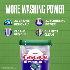 Cascade Platinum Plus Action Pacs Dishwasher Detergent - Mountain Scent - 47ct -Cleaning Supply Store GUEST 42ed050d e794 4de7 abaf aa233dd09b9e