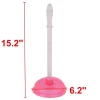 Unique Bargains Bathroom Cleaning Tool Plastic Handle Rubber Suction Cup Toilet Plunger Pump Pink