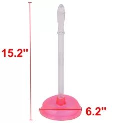 Unique Bargains Bathroom Cleaning Tool Plastic Handle Rubber Suction Cup Toilet Plunger Pump Pink