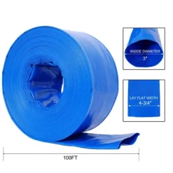 NAYSAYE Cleaning Tool Pool Backwash Hose 3 Inch 100FT Reinforced PVC Discharge Hose For Filter Pump, Blue, 14.8"*14.80"*5.70"