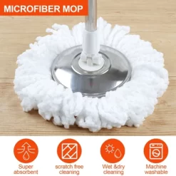 Spin Mop And Bucket With Wringer Set, 2X Round Wheels For Home Cleaning System -Cleaning Supply Store GUEST 4ac8a88a 1a9c 49ea 9cfd 33e42b9bf1e4