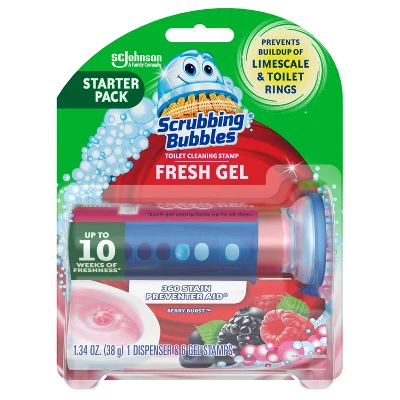 Scrubbing Bubbles Berry Burst Fresh Gel Toilet Cleaning Stamp - 6ct 11 Scrubbing Bubbles Berry Burst Fresh Gel Toilet Cleaning Stamp - 6ct - Image 9