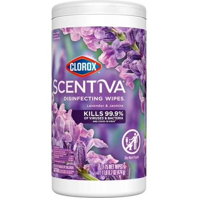 Clorox Scentiva Disinfecting Wipes - Lavender - 75ct 4 Clorox Scentiva Disinfecting Wipes - Lavender - 75ct - Image 2