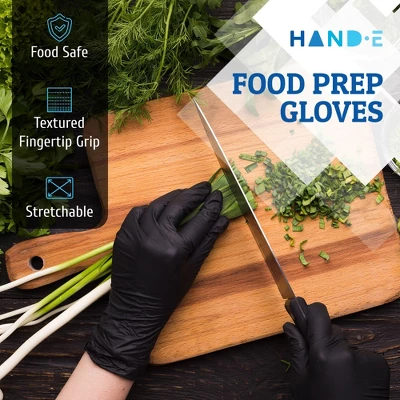 Hand-E Black Nitrile Gloves, Perfect For Cleaning & Cooking - 50 Pack 4 Hand-E Black Nitrile Gloves, Perfect For Cleaning & Cooking - 50 Pack - Image 2