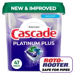 Cascade Platinum Plus Action Pacs Dishwasher Detergent - Mountain Scent - 47ct -Cleaning Supply Store GUEST 52e3ced0 75d4 4489 bcb0 d9fc71c68055
