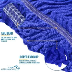 Bison Life Heavy Duty Loop End Wet Mop Head Replacement Refills, 5" Headband, Blue - 3 Pack -Cleaning Supply Store GUEST 54c74734 92e1 4531 9024 ffa186417bf6