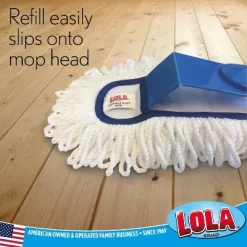 Lola Products 360 Degree Flexible 18" Dust Mop Replacement Head, Fine Fiber Machine Washable Dust Mop Head Attracts Dust & Dirt Like A Magnet, 6 Count