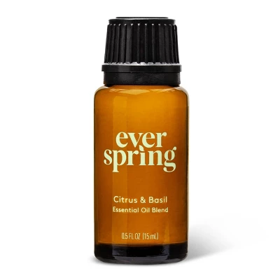 Citrus & Basil Essential Oil Blend - 0.5 Fl Oz - Everspring™ 3 Citrus & Basil Essential Oil Blend - 0.5 Fl Oz - Everspring™
