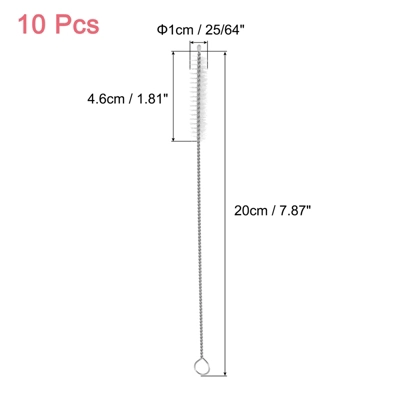 Unique Bargains Stainless Steel Nylon Durable Rust-Resistant Straw Cleaner Brush 3 Unique Bargains Stainless Steel Nylon Durable Rust-Resistant Straw Cleaner Brush