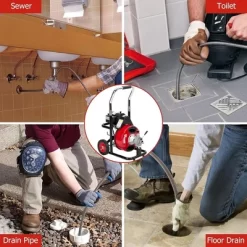 75Ft X 1/2" Professional Drain Cleaner Machine Electric Drain Auger Auto Feed With Various Kits -Cleaning Supply Store GUEST 5be63c55 b870 4816 8a2a d89ff897e99b 2